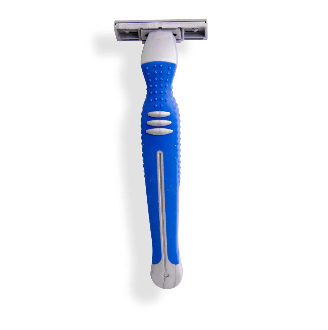 D226L Twin Blade Rubber Handle Disposable Men Shaver Razor