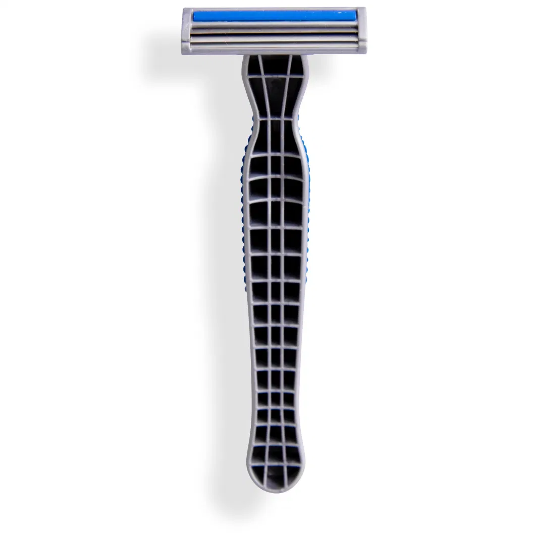 D226L Twin Blade Rubber Handle Disposable Men Shaver Razor