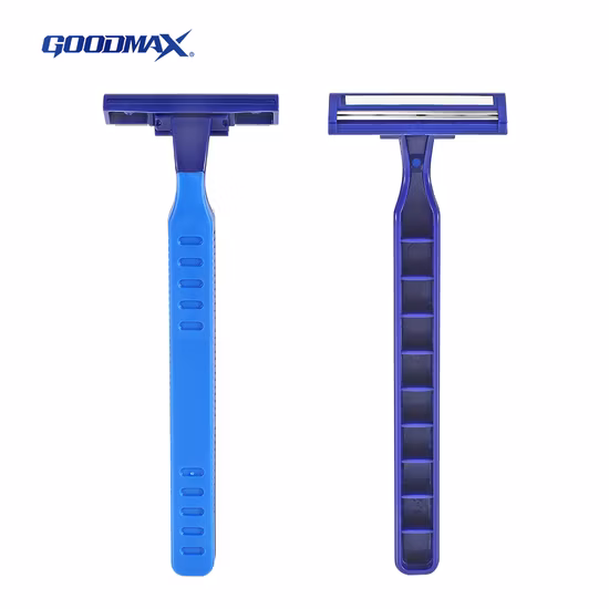 Maquinilla de afeitar desechable de doble hoja con tira lubricante para hombre