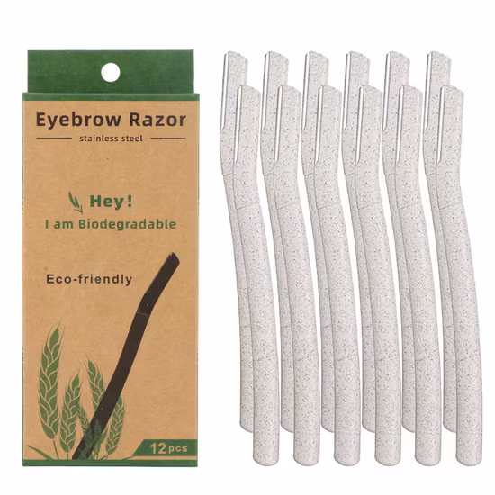Maquinillas de afeitar para cejas para mujeres, 12 maquinillas de afeitar [3 CT por paquete (4 unidades)], herramienta de dermaplaning recortadora de cejas para depilación facial segura y fácil para mujeres