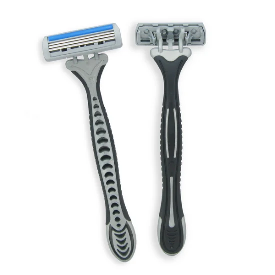 Maquinilla de afeitar disponible modificada para requisitos particulares D316L de la manija de goma verde que afeita la maquinilla de afeitar de los hombres de la cuchilla de la herramienta 3