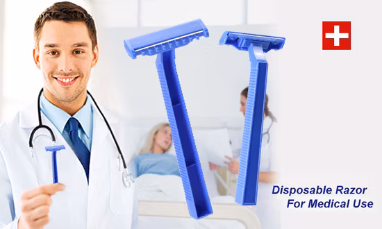 Maquinilla de afeitar desechable médica higiénica para embalaje de una sola bolsa
