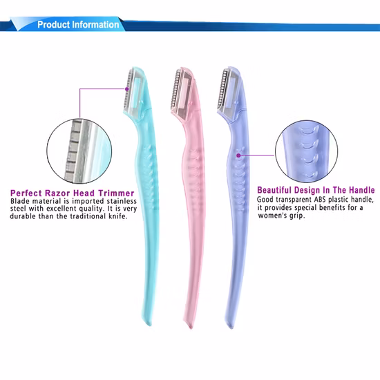 Maquinilla de afeitar personalizada para rostro de mujer, afeitadora de cejas para mujer